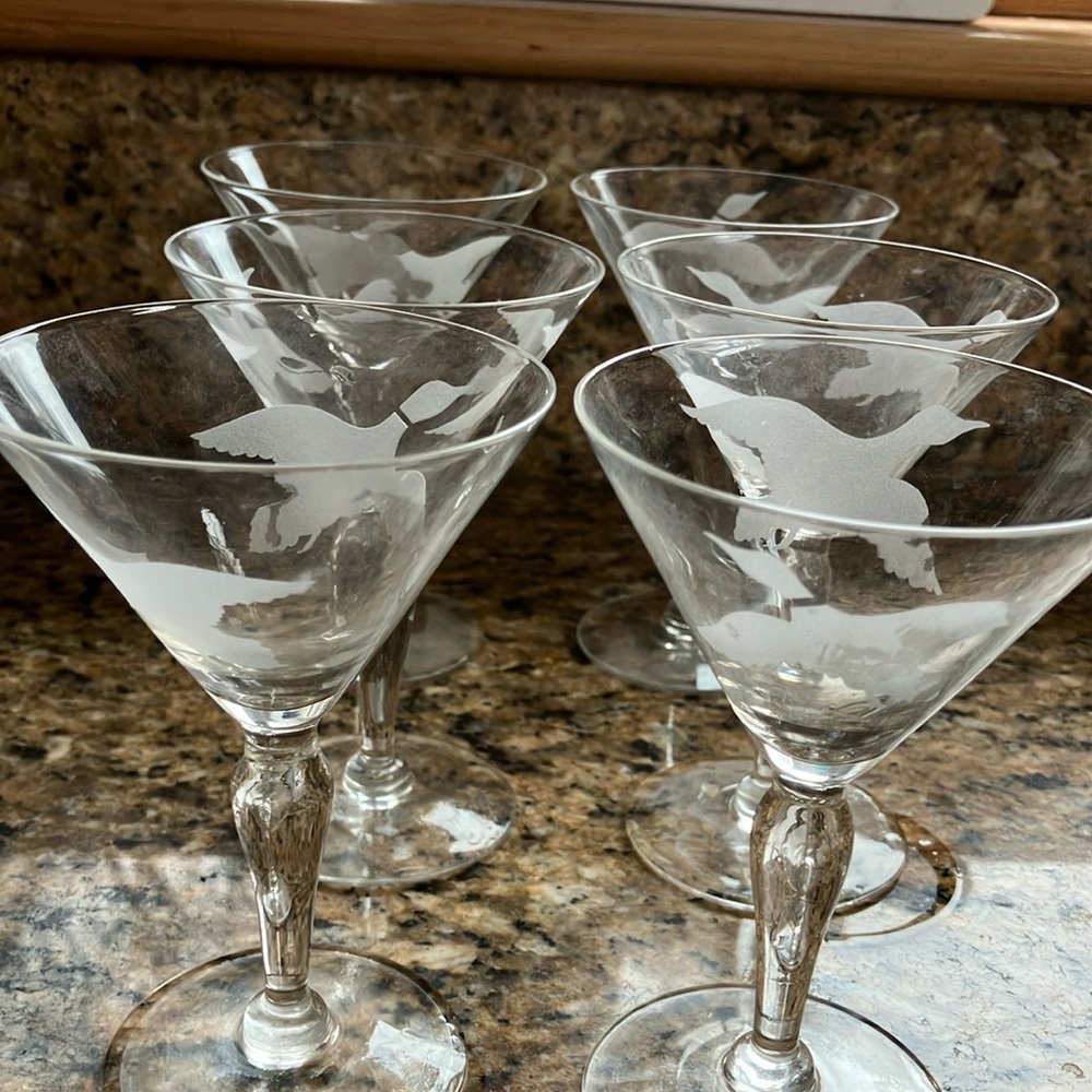 Sophisticated Etched Glass Cocktail Set